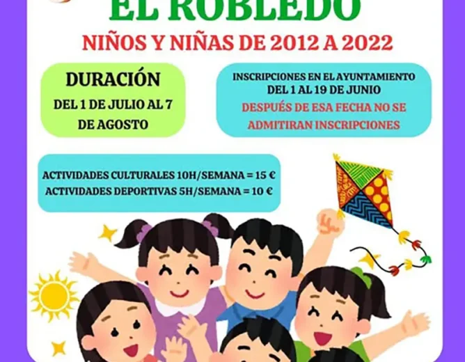 Escuela de Verano «El Robledo»: ¡Últimos días de inscripción!