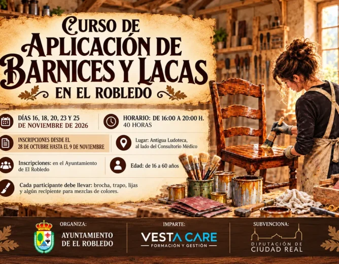 El Robledo organiza un curso de aplicación de barnices y lacas en noviembre